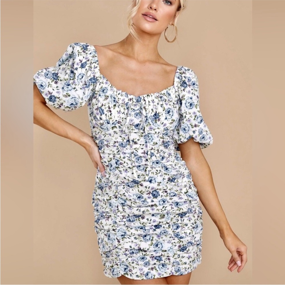 Floral Puff Sleeve Mini Dress